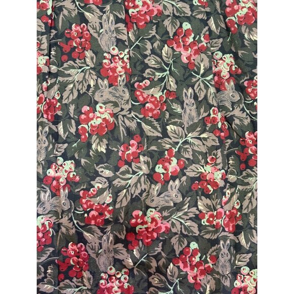 VTG SUSAN BRISTOL PLEATED MAXI SKIRT BERRY BUNNY LEAF PRINT FULL SIDE BUTTONS 12 - Picture 3 of 8